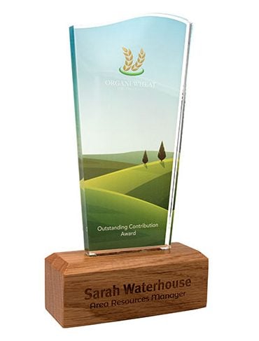 Oak Base Acrylic Branded Award