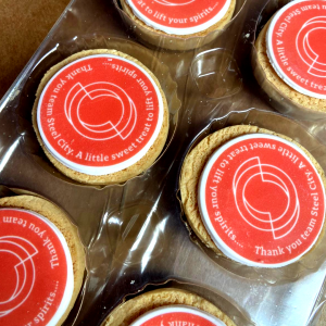 Branded Steel City Biscuits Branded Steel City Biscuits With A Thank You Message To The Team
