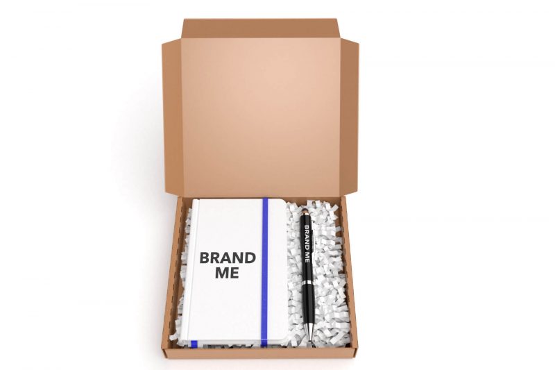 budget welcome pack with branded diary and pen