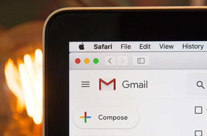 gmail open on laptop
