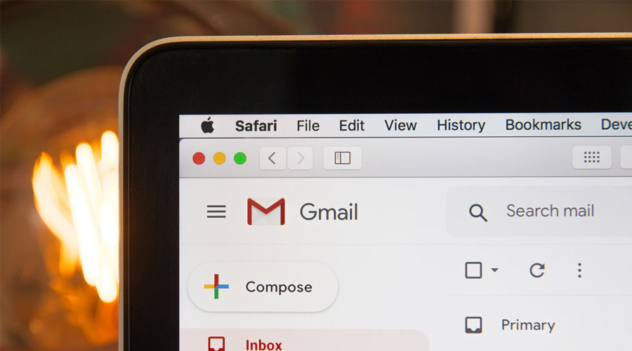 gmail open on laptop