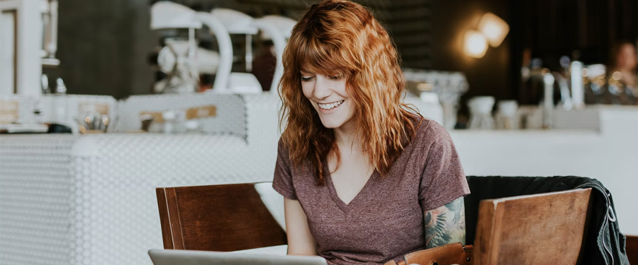 woman happy with marketing results