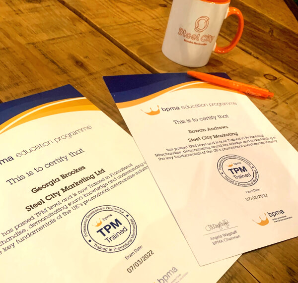 Rowan and Georgia Steel City Marketing BPMA Certificates 