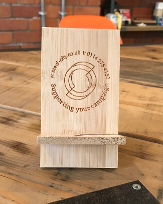 Bamboo Branded Phone Stand