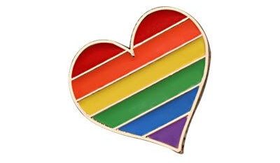Pride Heart Button Badge