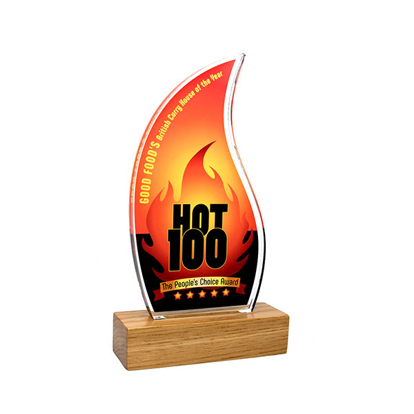 Oak Base Acrylic Award