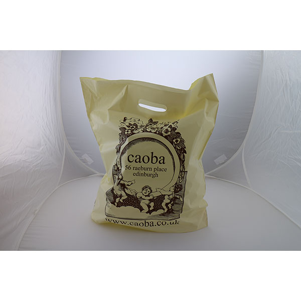 Sugarcane/Green Polyethylene Carrier Bag – Spot Colour