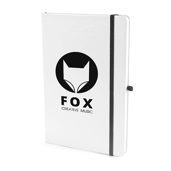 A5 White PU Mole Notebook – Spot Colour
