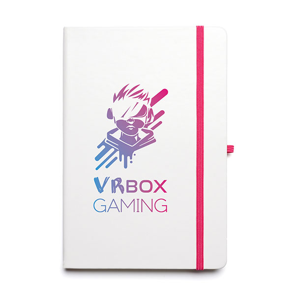 A5 White PU Mole Notebook – Full Colour