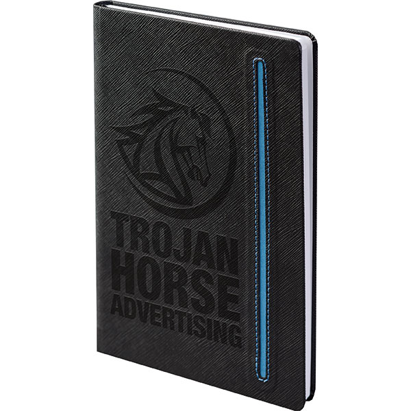 A5 Denim Black Notebook – Debossed