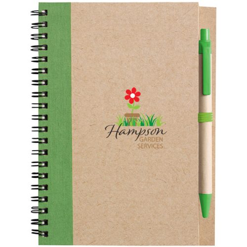 Eco Wirobound Notebook with Ballpen – 1 Colour