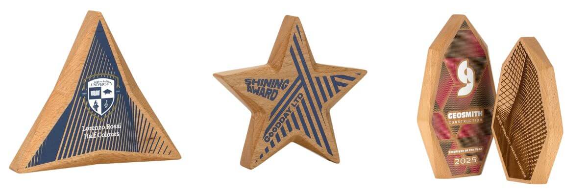 Faceted Branded Wooden Awards