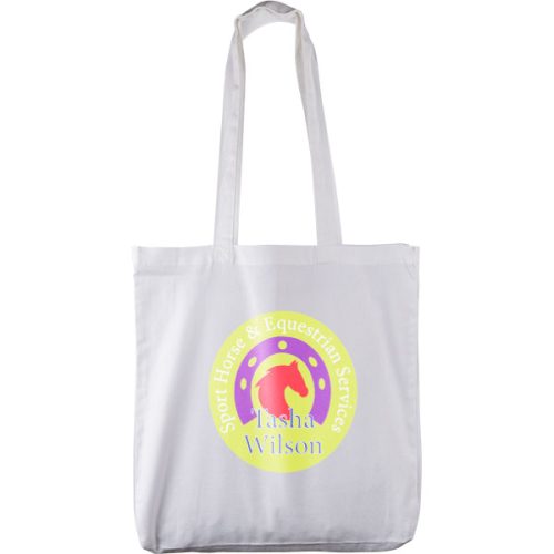 White 10oz Canvas Cotton Shopper – Full Colour