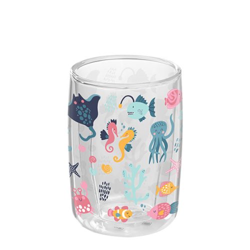Calypso Double Walled Drinking Glass – 250ml – Full Colour