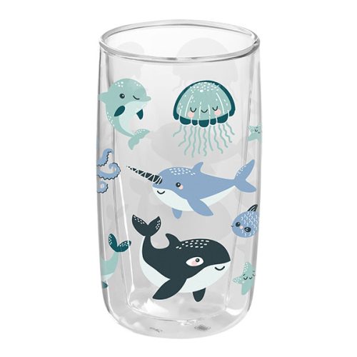 Calypso Double Walled Drinking Glass – 330ml – Full Colour