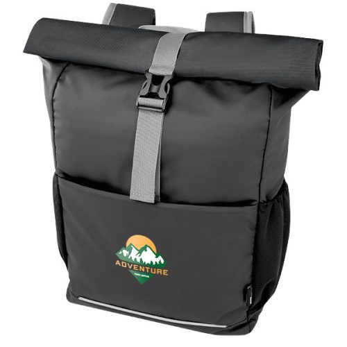 Aqua 15" GRS Recycled Water Resistant Roll-Top Bike Bag – Full Colour