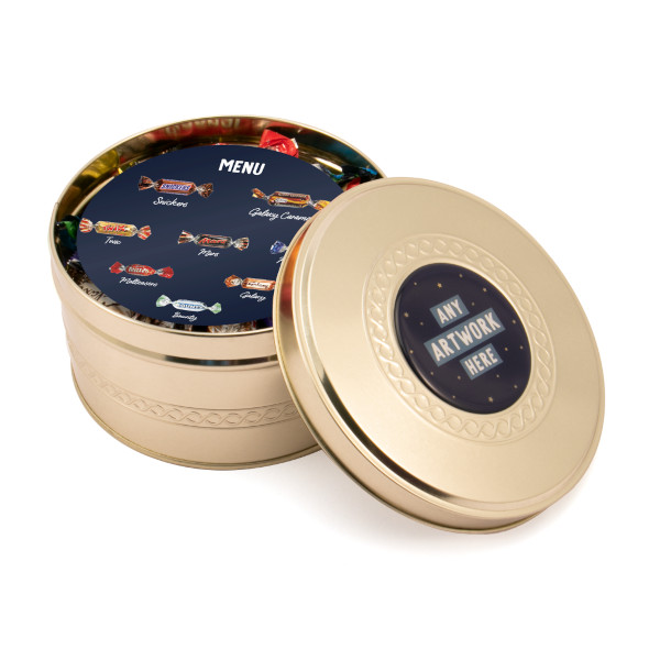 Branded Gold Treat Tin With Celebrations Chocolates