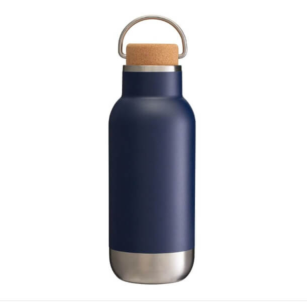 Recycled Stainless Steel 500ml Bottle With Cork Lid - Image 3