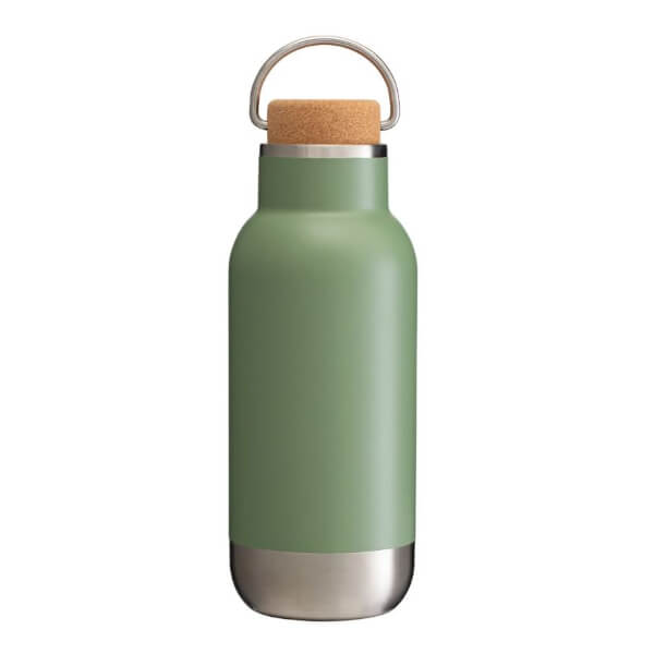 Recycled Stainless Steel 500ml Bottle With Cork Lid - Image 4