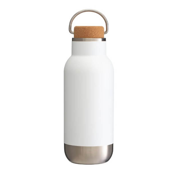 Recycled Stainless Steel 500ml Bottle With Cork Lid - Image 2