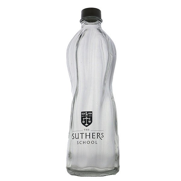 1L Rippled Aqua Screw Top Bottle