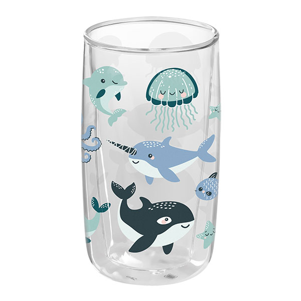 Calypso Double Walled Drinking Glass - 330ml - Full Colour