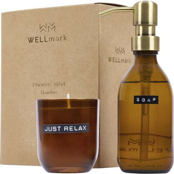 Wellmark Discovery Hand Soap Dispenser and Scented Candle Set