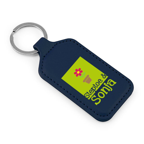 Porto rPET Rectangular Key Ring - Full Colour