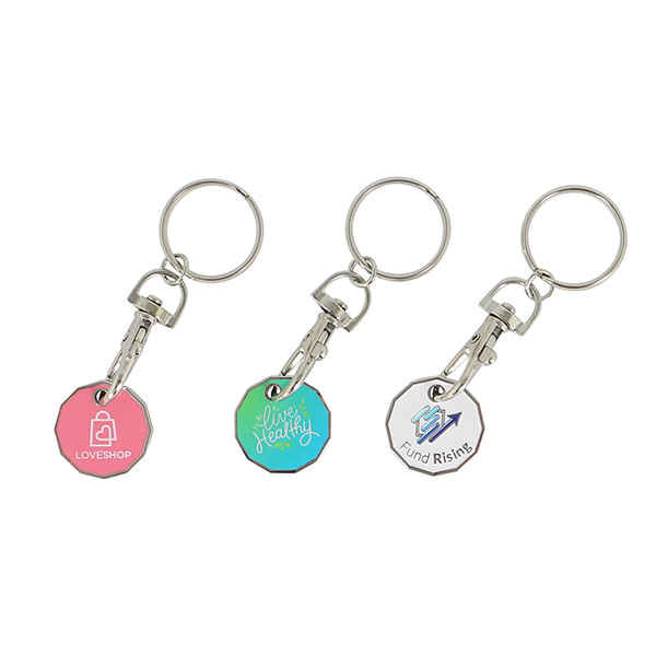 Printed Hard Enamel Trolley Token Key Ring