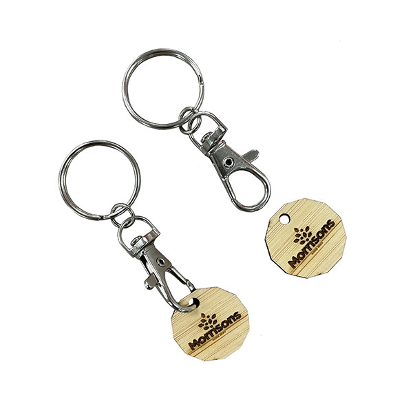 Bamboo Trolley Token Key Ring - Engraved