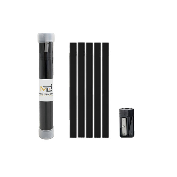 Carpenter Pencil Tube with Sharpener - Full Colour