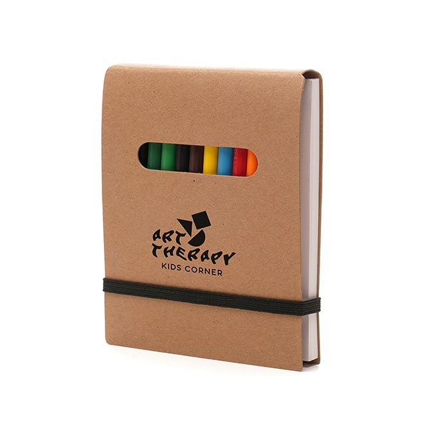 2 in 1 Colouring Pad & Pencils - Engraved