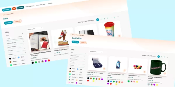 Browsing promotional merchandise product categories