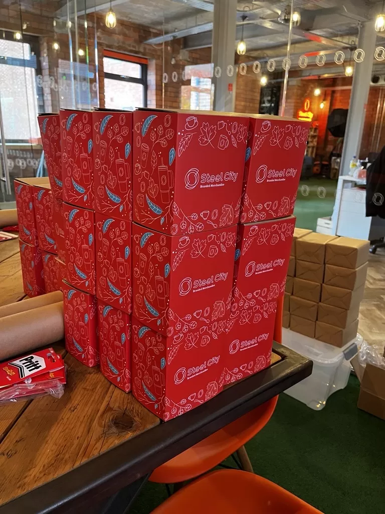 Organised merchandise packages ready to despatch