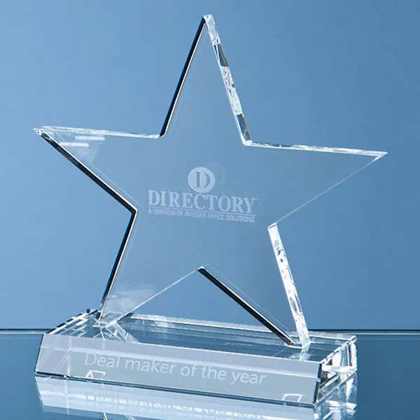13cm Optical Crystal 5 Pointed Star Award