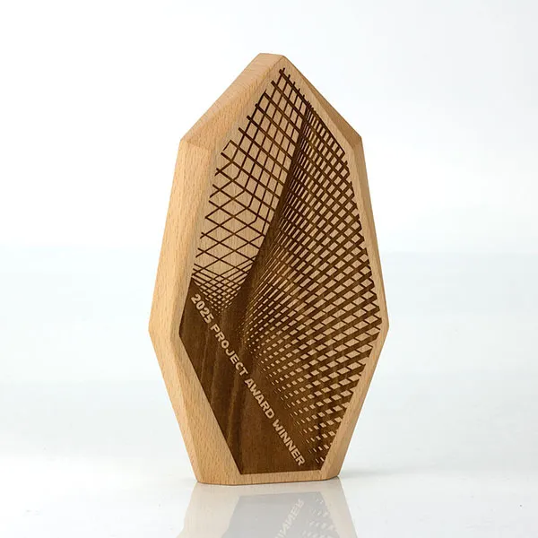 Solid Beech Faceted Award