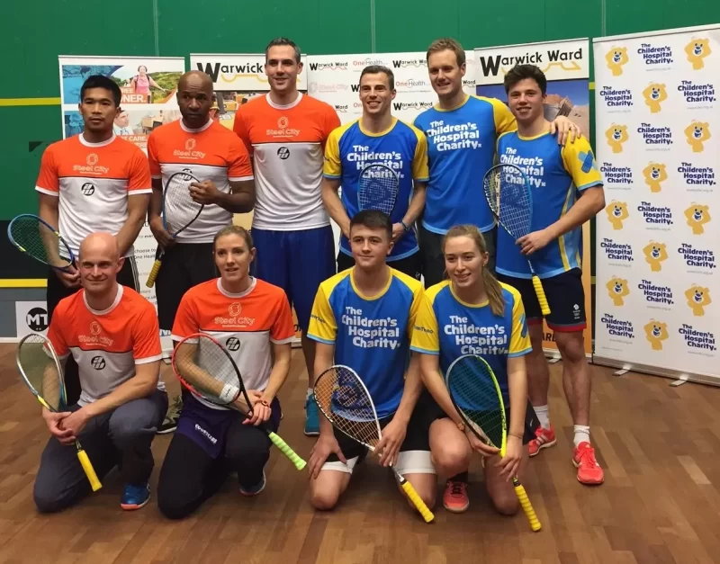 Branded team t-shirts for our Steel City Cup Squash Charity event in aid of the Sheffield Children's Hospital